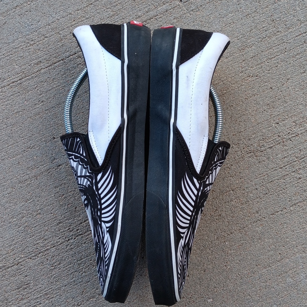 Vans Rare Slip On Sneakers Print Canvas Shoes Mens Size 13 - Picture 6 of 9